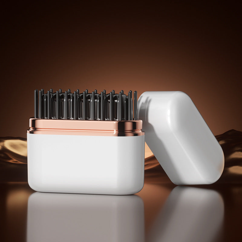 NNEDSZ White Wireless Hair Straightening Brush with Adjustable Temperature - Model HK-118
